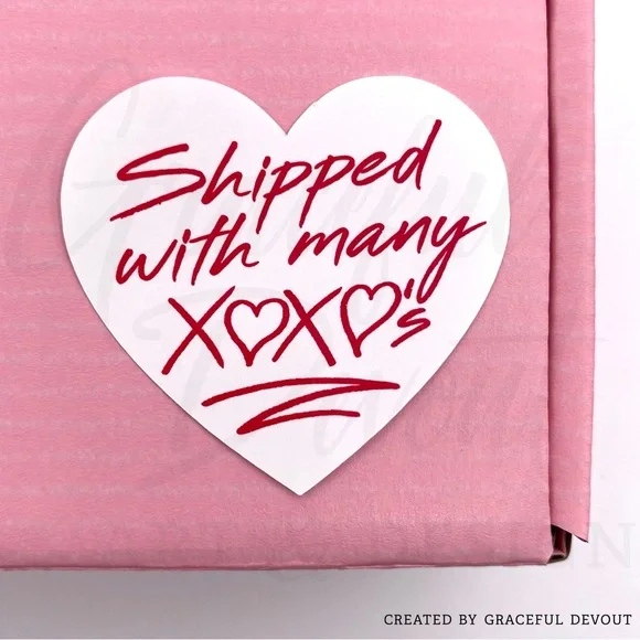 Shipped With Many XOXO’s- 2" (inches) Sticker (96ct.)  [GD121-96] - Picture 2 of 3